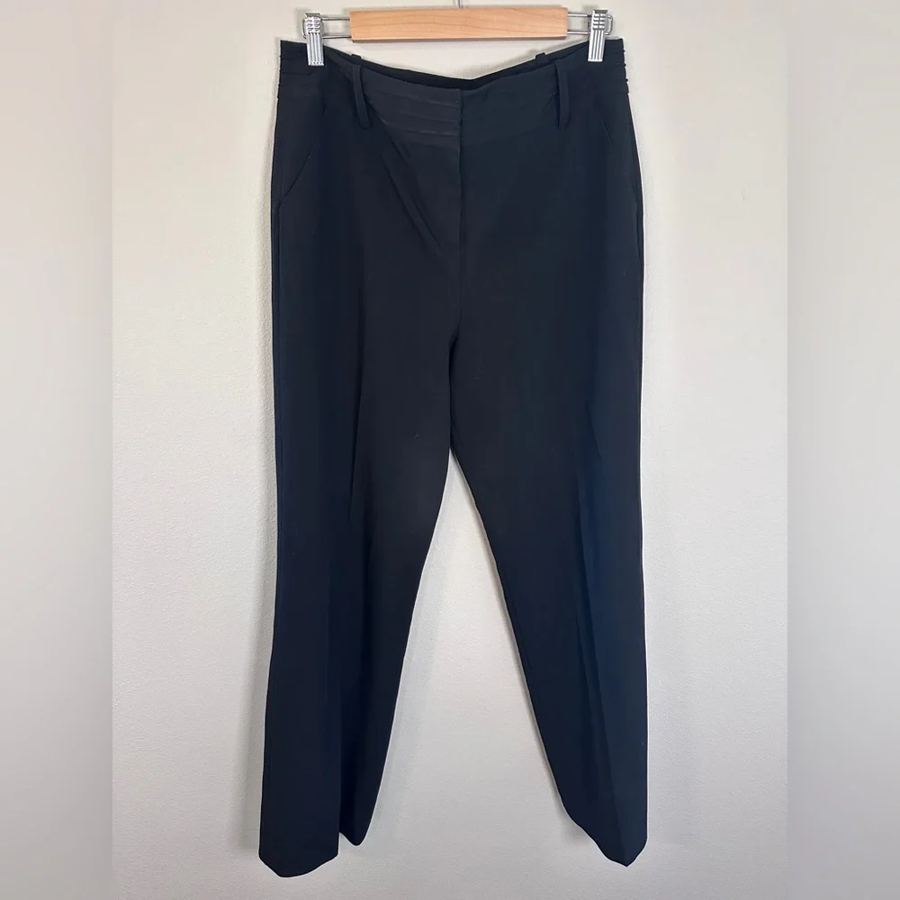 Vintage Larry Levine Women’s Stretch Black Trouser Dress pants wide leg size 12 - Picture 1 of 4